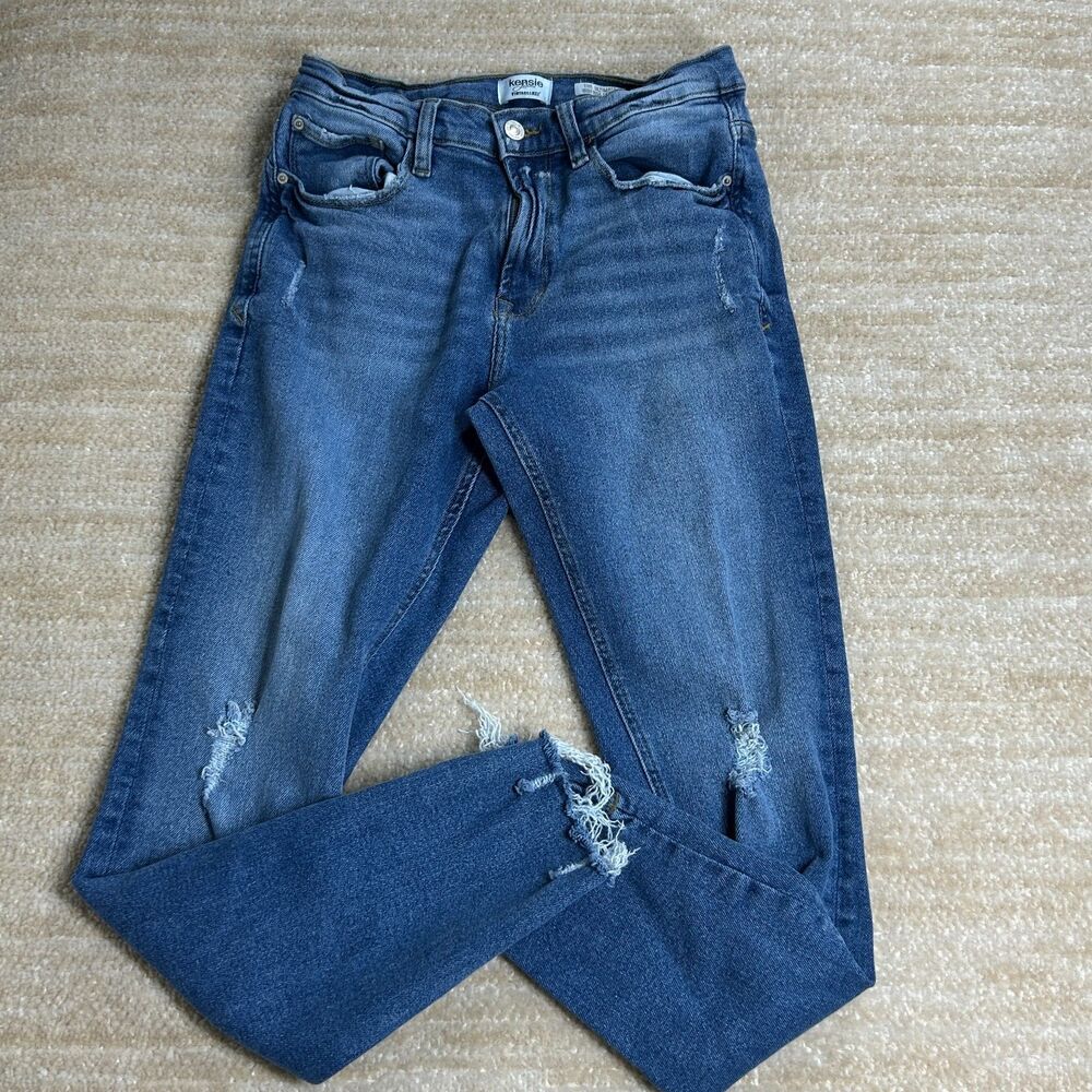 Kensie Jeans Womens 6 28 Blue Distressed Skinny Denim Vintage Luxe